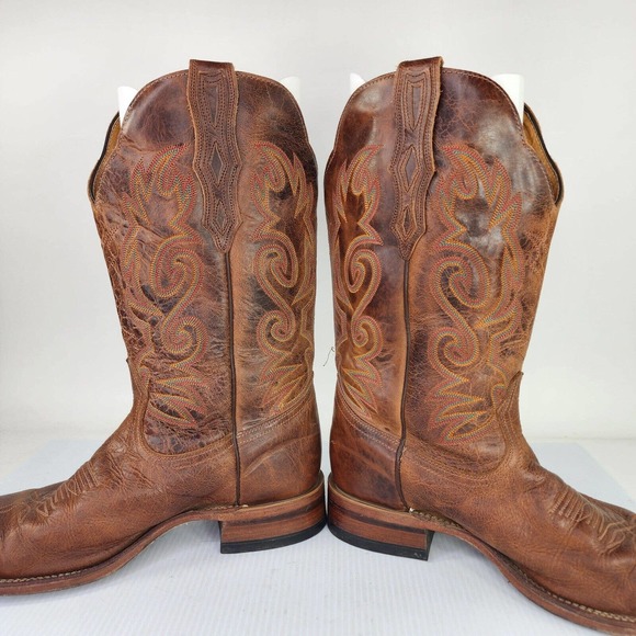 Boulet Canada Men's Brown cowboy boot US 10 D Square Toe western - Picture 4 of 10